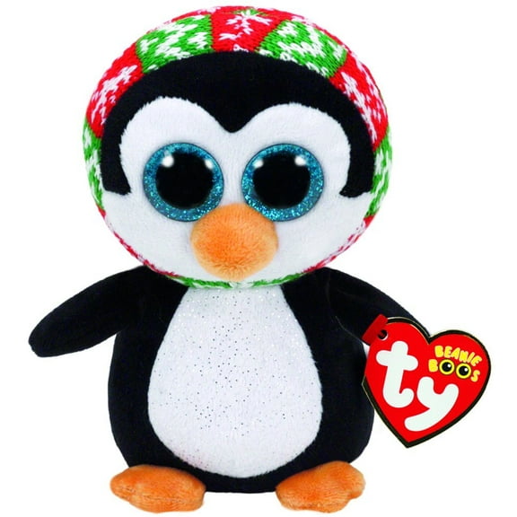New TY Beanie Boos - Penelope the Penguin Christmas (Glitter Eyes) Small 6" Plush