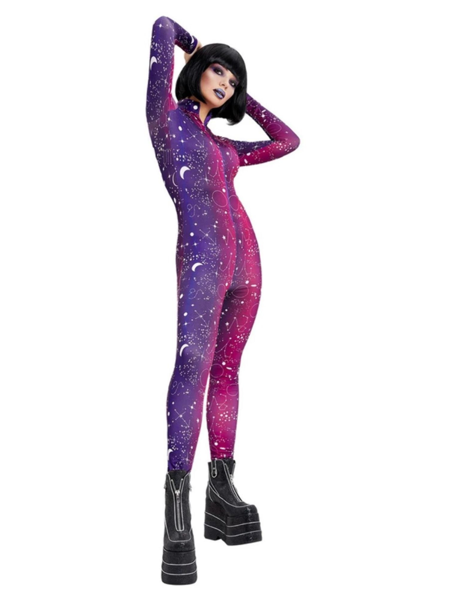 Purple and White Galactic Women Adult Halloween Costume XS