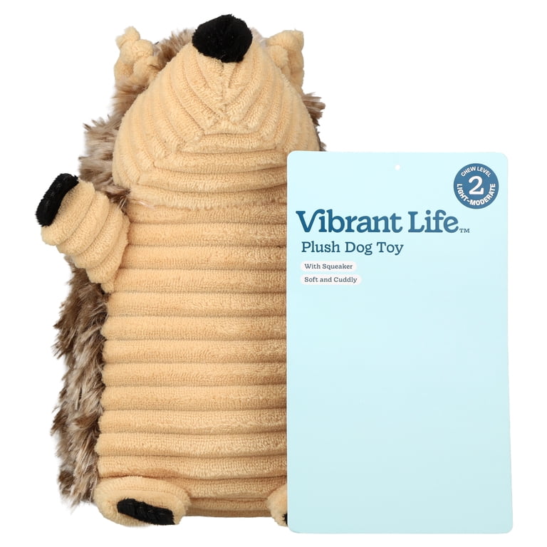 Vibrant Life Cozy Buddy 7.5 Inch Hedgehog Dog Toy, Soft Chew Level