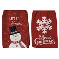 thumbnail image 2 of PBK Primitives by Kathy 2 Piece Bundle Red Christmas Kitchen Towels, Merry Christmas and Let It Snow, 2 of 5