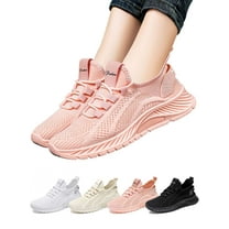 Luxtrada Women's Walking Shoes Cushion Running Tennis Shoes Non-Slip Comfortable Breathable Workout Gym Sports Athletic Fashion Sneakers (Pink,US 6-7)