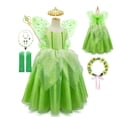 thumbnail image 2 of Traje de Cosplay de Tinkerbell para niñas pequeñas, vestido de tutú de hada verde, vestido de baile de tul, ropa para niños, traje de fiesta de cumpleaños para niños pequeños, 2-3T (etiqueta 100) Gao Jinjia LED, 2 of 2