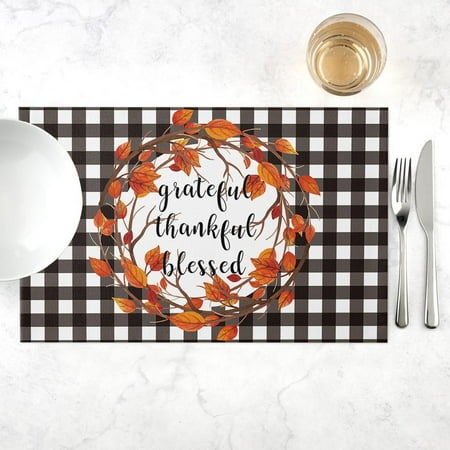 

GLFILL Halloween Placemat for Dining Table Pumpkin Drink Coasters Kitchen Decor