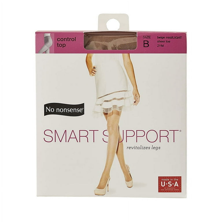 No nonsense Women's Smart Support Control Top Pantyhose 1 Pair