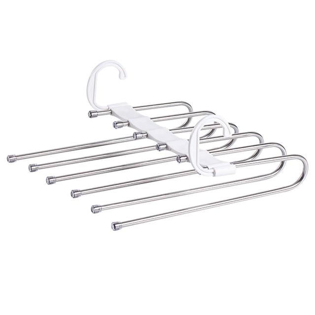 Perchero plegable blanco para pantalones, colgador multifuncional de múltiples capas para pantalones, estante plegable para colgar pantalones