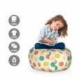 thumbnail image 2 of Retro Storage Toy Bag Chair, Colorful Pattern with Striped Circles on Grungy Background Funky Abstract and Spotty, Stuffed Animal Organizer Washable Bag, Large Size, Multicolor, by Ambesonne, 2 of 3