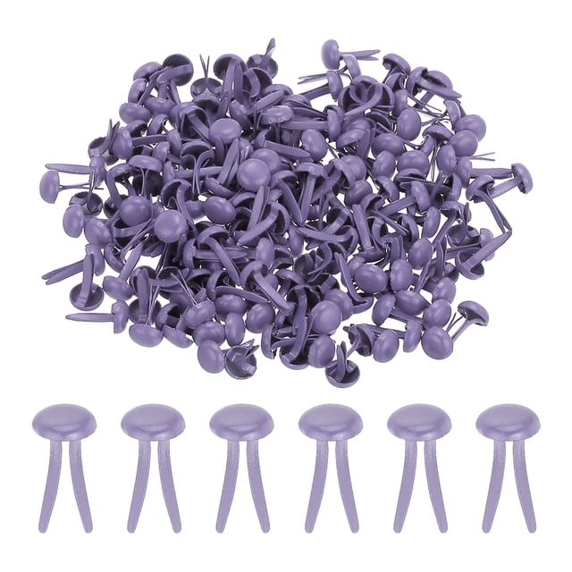 Uxcell 1000Pcs Paper Brass Fasteners Split Pins Purple 0.2 x 0.35"