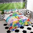 thumbnail image 2 of Erosebridal Letter I Gradient Soccer Ball Print Bedding Comforter Set, Sports Monogram King Bedding Sets for Kids Boys and Girls, Reversible 7-Piece, 2 of 6