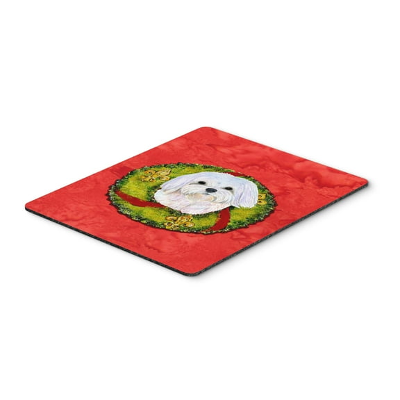 Carolines Treasures SS4172MP "Maltese Cristmas Wreath Mouse Pad Hot Pad or Trivet" Large multicolor