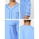 thumbnail image 5 of INSPIRE CHIC Camisón de algodón para hombre, camisón de manga larga, camisón Henley, ropa de dormir Azul M, 5 of 5