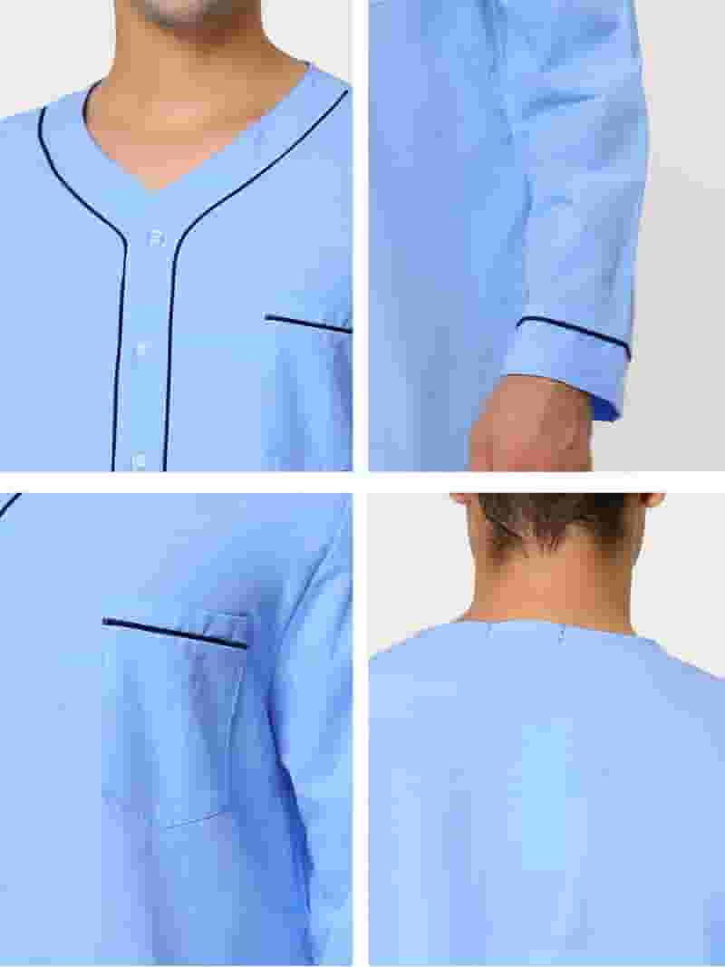 Unique Bargains Men's Nightshirt Cotton Sleep Shirt Long Unique Bargains Men's Nightshirt Cotton Sleep Shirt Long