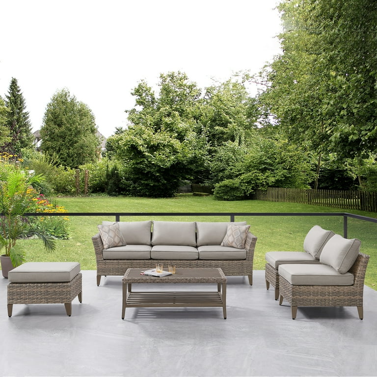 Martha Stewart Broxton 5 Piece Patio Conversation Set Brown Walmart