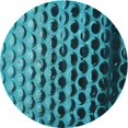 thumbnail image 1 of Ahgly Company Tapis Rond Lavable en Machine Intérieur Transitionnel Turquoise Bleu Vif, 3 Pieds Rond, 1 of 7