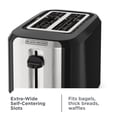thumbnail image 5 of BLACK+DECKER Black Stainless Steel 2‑Slice Toaster, Extra‑Wide Slots with Bagel Mode, 7 Adjustable Shade Controls, High‑Lift Lever & Drop‑Down Crumb Tray, 5 of 15