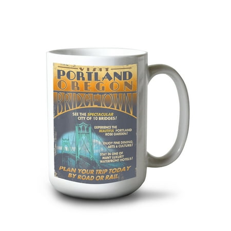 

15 fl oz Ceramic Mug Visit Portland Oregon Bridgetown Sign Dishwasher & Microwave Safe
