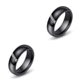 thumbnail image 2 of Jumpingount Crystal Zircon Ring White Black Ceramic Loop Estilo simple Accesorio de moda Mujeres Compromiso Joyería Regalos Negro Negro diez 2piezas, 2 of 6