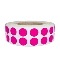 Royal Green Circle Dot Labels Stickers Adhesive Roll in Neon Pink (0.375 inch) 10mm - 3000 Pack