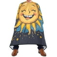 thumbnail image 2 of JSTEL Sun Moon Star Cartoon Funny Waterproof Barber Cape for Men Women Beard Shaving Bib Apron Professional Hair Cutting Cloth, 65 x 55 inch, 2 of 6