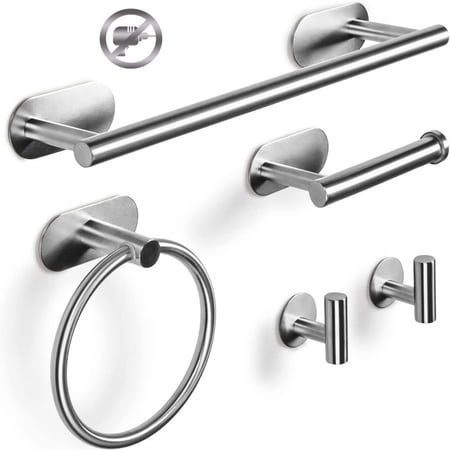 5 pieces bathroom towel holder set including towel holder, toilet paper ...
