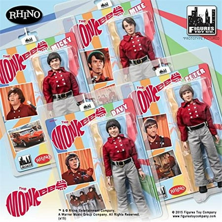 Action Bands - The Monkees 8 Inch Action Figures Series One Red Band Outfit: Set of all 4