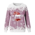 thumbnail image 4 of WEAIXIMIUNG Robe Chandail en Molleton Grande Taille Femmes Mode Automne et Hiver Loisirs Vacances Rouge Flocon de Neige Imprimé de Noël Col Rond Manches Longues Sweat à Capuche, 4 of 4