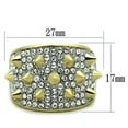 thumbnail image 2 of Womens Rings Two-Tone IP Gold (Ion Plating) Stainless Steel Ring with Top Grade Crystal in Clear TK1697, 2 of 4