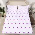 thumbnail image 2 of Manfei 3D Heart Loves Queen Sheet Sets,Romantic Valentines Gifts Flat Sheet,Purple Lines Queen Fitted Sheet For Girls Teens,Super Cozy Room Decor,4 Pieces, 2 of 7