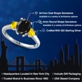 thumbnail image 2 of Gem Stone King 925 Sterling Silver Black Sapphire and Yellow Sapphire Engagement Ring for Women | 3.22 Cttw | Oval 9X7MM | Gemstone September Birthstone | Size 7, 2 of 6