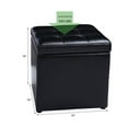 thumbnail image 6 of Topbuy 16''Cube Ottoman Storage Box  Pouffe Seat Footstools with Hinge Top Black, 6 of 6