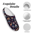 thumbnail image 5 of Fotbe Mushroom Doodle Pattern Women's Fuzzy Curly Fur Memory Foam Loafer Slippers Indoor Outdoor Slippers Winter Home Shoes-40/41, 5 of 7