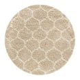 thumbnail image 3 of Unique Loom Trellis Shag Collection Area Rug - Ruby (5' 3" Round Light Brown/Ivory), 3 of 10