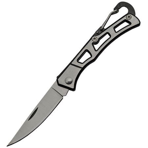 Rite Edge Fold-ing Knife – 3" Closed, Stainless Steel Blade, Black and Silver Handle