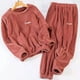 thumbnail image 2 of Traje de pantalones cálidos gruesos para mujer, ropa de casa de lana de coral, pijama suelto de talla grande, otoño e invierno, 2 piezas, 2 of 4