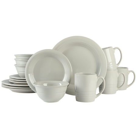 

16-Piece Grey Stoneware Dinnerware Set