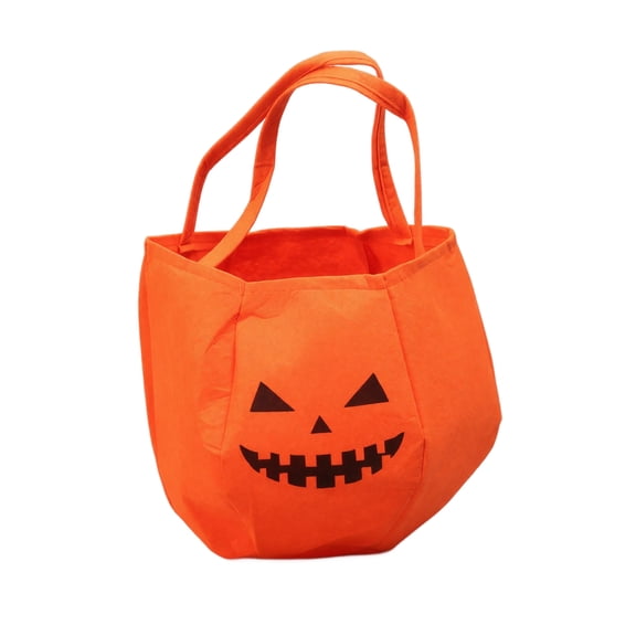 Halloween Candy Bag, Trick or Treat, Halloween 3D Pumpkin Non Woven Tote Bag, Halloween Party Favor Holder, Decorative Candy Storage Bag for Holiday Event Display