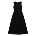 thumbnail image 4 of XiYing Robes pour Femmes, Robe Décontractée Ample à Col Rond pour Femme, Robe Maxi d'Été Sans Manches pour Usage Quotidien, Design Fluide Uni, P-TTG, une Pièce, 4 of 6