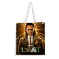 thumbnail image 1 of Loki Bolso de tela con estampado de lienzo para mujer, bolsa de compras reutilizable y estética, con cremallera interior, regalo para mujer,38*45cm., 1 of 6