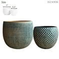 thumbnail image 2 of Olly & Rose Ceramic Green Gold Plant Pot Set 2 - 6.8" and 5.5" Indoor Planters Cement Outdoor Flower Pots, 2 of 7