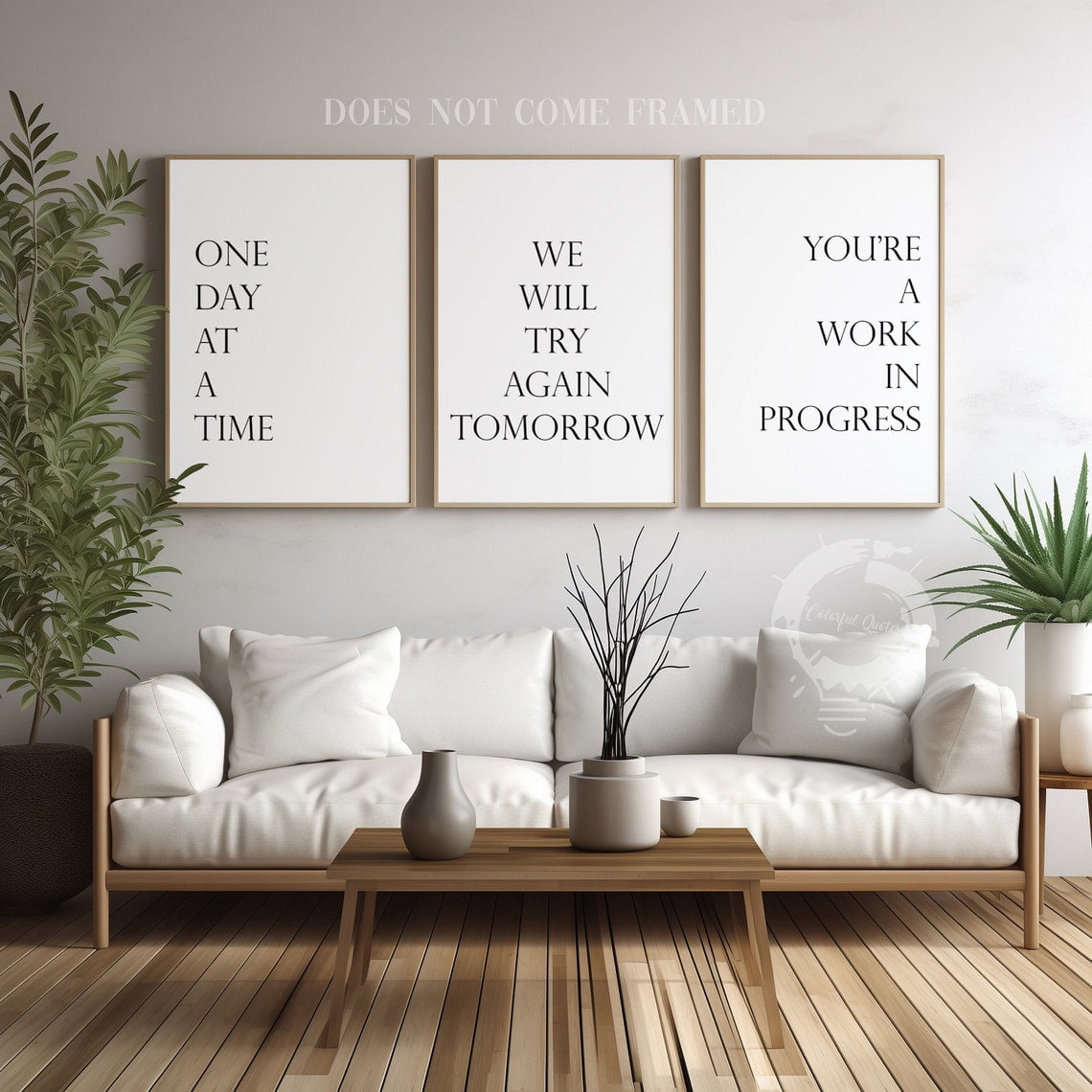 One Day At A Time Poster Motivational Quote Minimalist Home Inspirational Office And Bedroom Decor