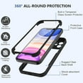 thumbnail image 2 of Compatible with iPhone 11 Case Full Body Clear Design with Built-in Screen Protector Shockproof Anti-Scratch Rugged Phone Case 360 Protective Cover for iPhone 11 6.1 inch, Black, 2 of 8