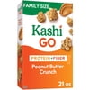 Kashi GO Peanut Butter Crunch Breakfast Cereal, Fiber Cereal, Family Size, 21 oz
