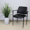 thumbnail image 3 of Boss Office Square Back Diamond Faux Leather Stackable Guest Chair in Black, 3 of 9