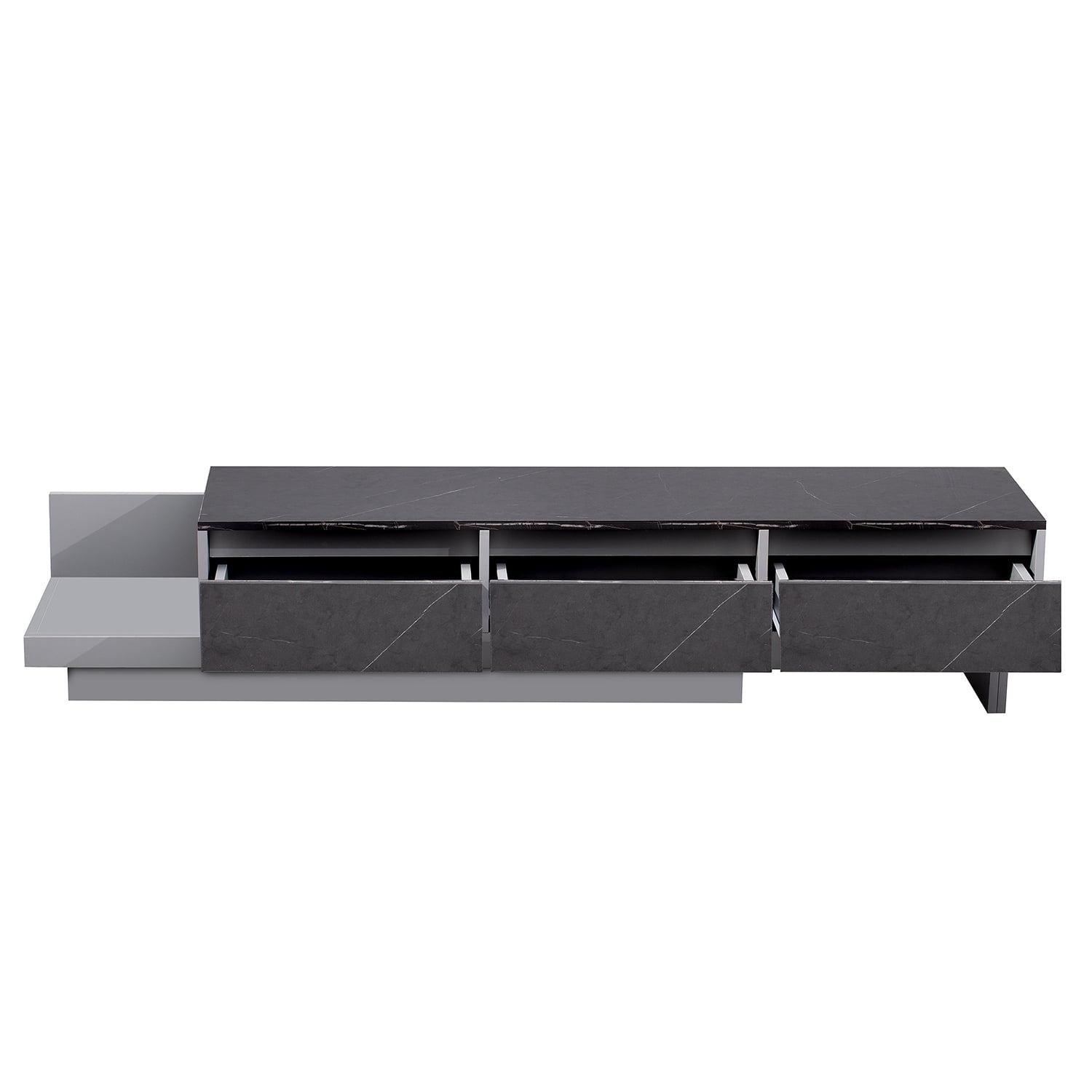 Kadyn TV Cabinet, Entertainment Center TV Console with 3-Drawer, Particle Board TV Stand for Living Room, Black