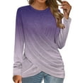 thumbnail image 2 of Womens Tops Long Sleeve Tops Twist Front Tunic Long Sleeve Shirts for Women, 2 of 4