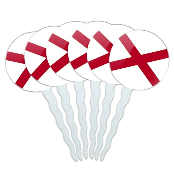 Alabama State Flag Cupcake Picks Toppers - Set of 6
