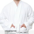 thumbnail image 3 of GOLD TEXTILES Men's Terry Cloth Bathrobe - White, Lightweight & Cozy with Adjustable Belt, Small, 100% Cotton, Pack of 1, 3 of 6