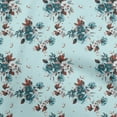 thumbnail image 1 of oneOone Rayon Aqua Blue Fabric Florals Sewing Material Print Fabric By The Yard 56 Inch Wide, 1 of 4
