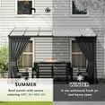 thumbnail image 4 of ASJMR 10x12FT Wall Mounted Gazebo with Polycarbonate Roof,Metal Frame Lean to Gazebo With Double Curtains for Garden Lawn Backyard Deck,Gray, 4 of 8