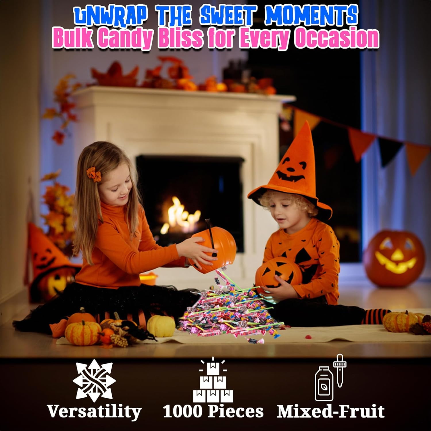 Fun Express Candy Mix, Sweet Party Assortment, Individually Wrapped, 1,000 Pieces, 9 lbs