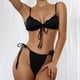 thumbnail image 3 of Trajes de baño de bikini de triángulo cruzado para mujer con falda de playa de malla Trajes de baño de 2 piezas, traje de baño de bikini de aguas termales sexy delgado, 3 of 8
